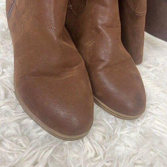 MIA Womens Marri Tall Distressed faux leather pull-on Brown Cognac Boot Size 7 - Picture 4 of 12